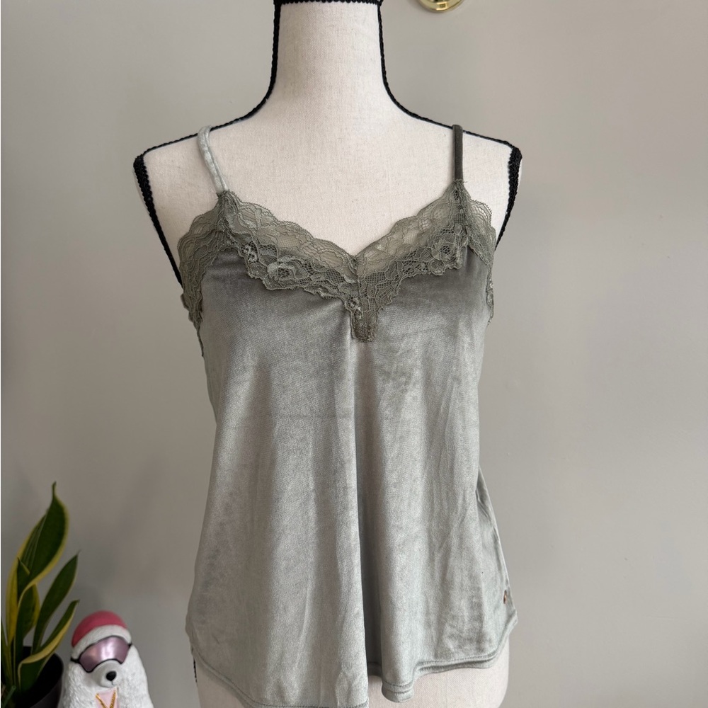 Danskin Lace Trim Velvet Cami